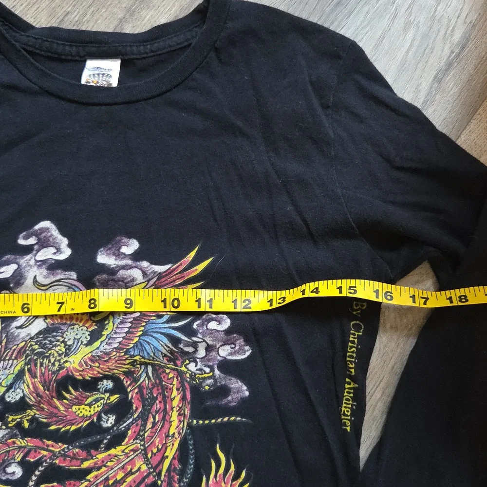 Vintage Ed Hardy Black Shirt with Graphic Design by Christian Audigier - Picture 5 of 7